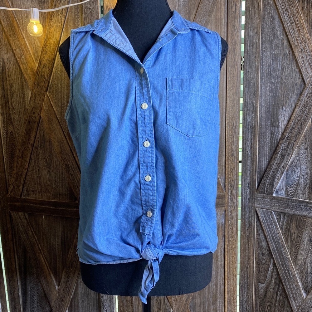 J. Crew Sleeveless Denim Top SIZE 6